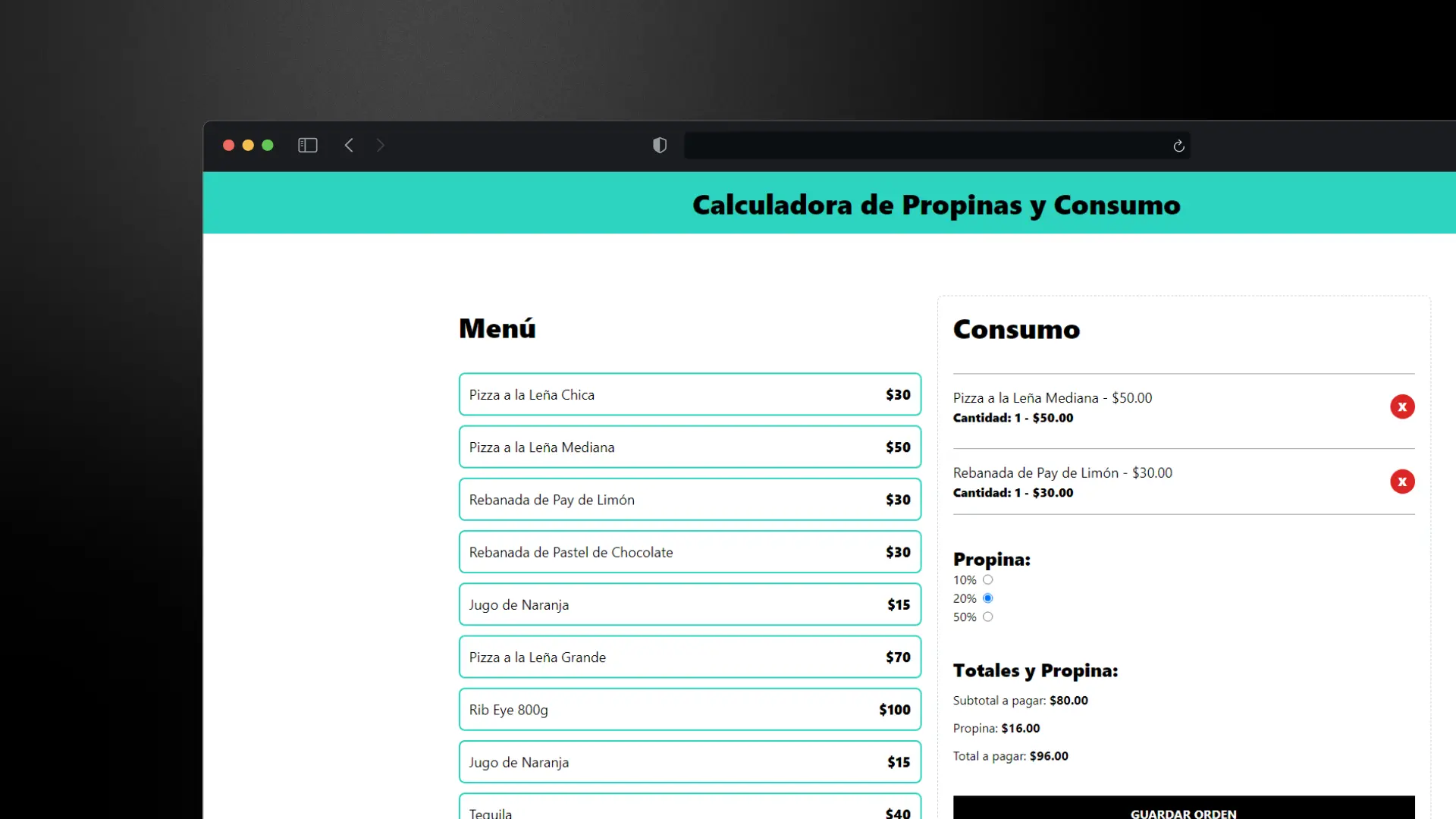 Calculadora de propinas y consumo. Puedes calcular la propina que debes dejar en un restaurante y dividir la cuenta entre tus amigos.